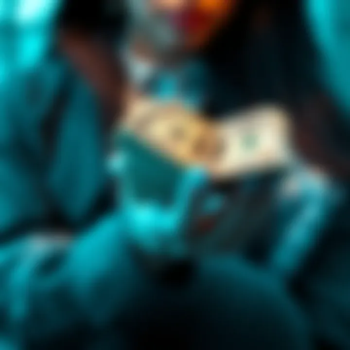 Money Growth A person holding a stack of cash with a chart showing upward growth in the background.