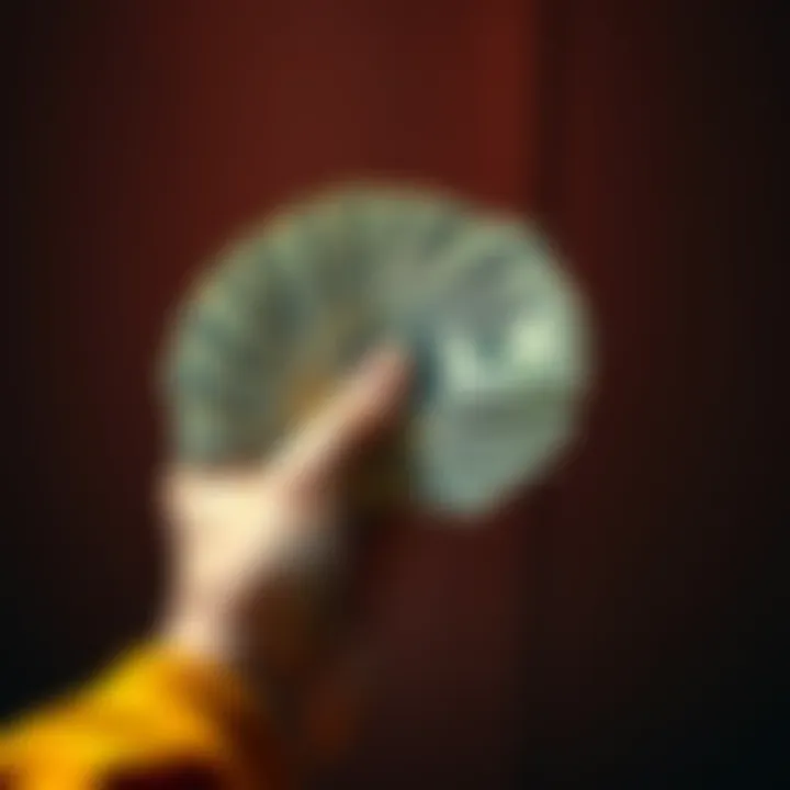 A person holding five hundred dollars, thinking about spending options due to Fed rate cuts.