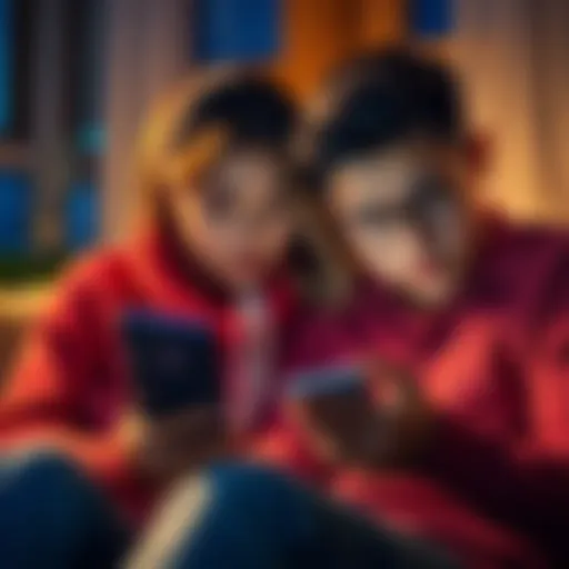 A worried family checking a bank app for a missing money transfer