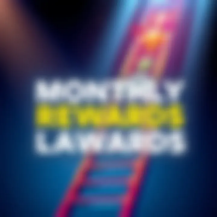 A colorful ladder that represents a rewards system, with various prizes at the top, symbolizing excitement and engagement.