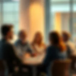 Monthly Discussion Highlights A group of people engaged in a discussion, sharing ideas and opinions during a meeting in June 2026.