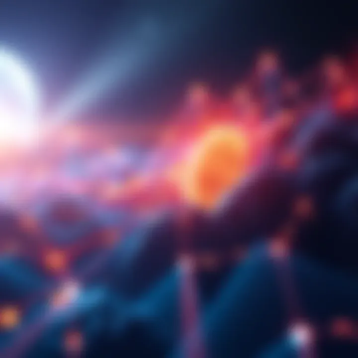 Representation of the Moonbeam blockchain platform with visual elements showing connectivity and development opportunities