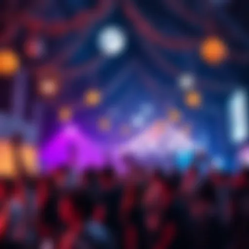 Fans enjoying festivities during Moonvember with decorations and moon-themed activities.