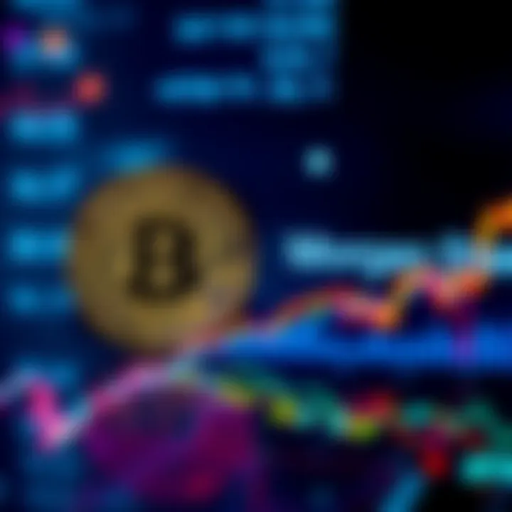 Morgan Stanley's logo with Bitcoin symbol and financial charts indicating growth