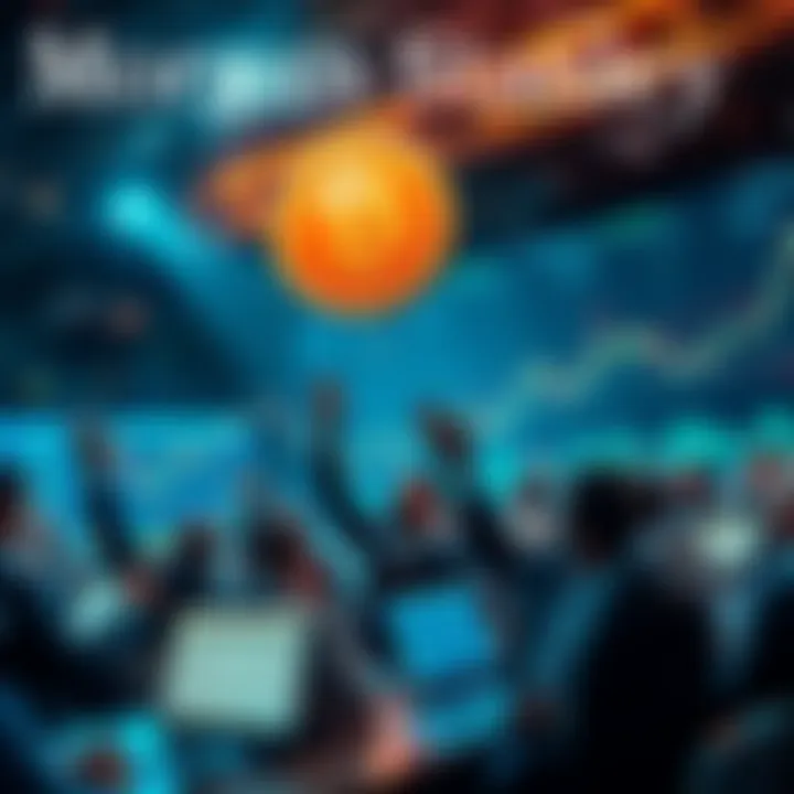 Morgan Stanley's bitcoin ETF launch showing excited investors and financial charts, symbolizing strong market interest in cryptocurrency.