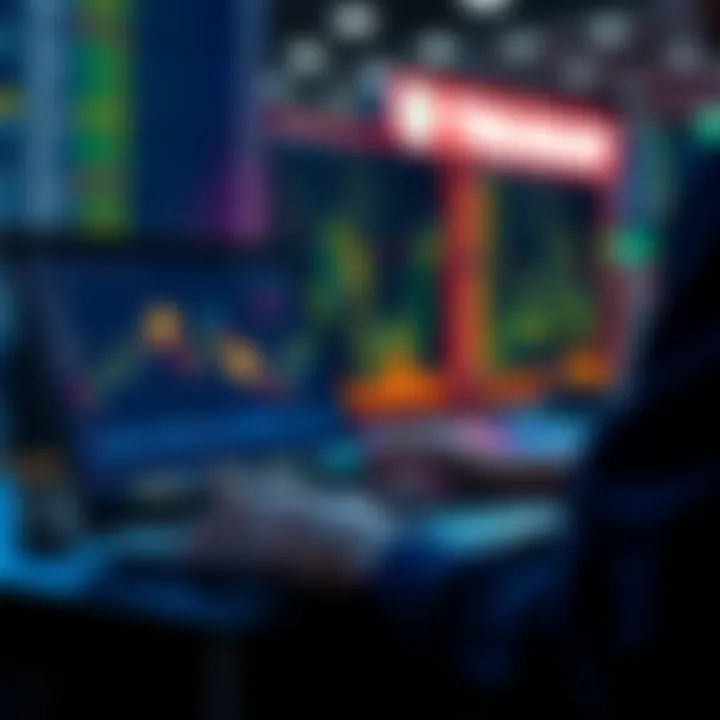 Morgan Stanley Launches Crypto Trading A person trading cryptocurrencies on the E*Trade platform using a laptop, with various cryptocurrency icons displayed on the screen.