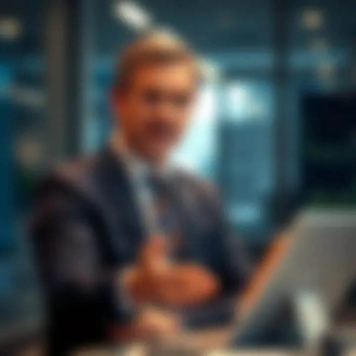 Morgan Stanley digital asset strategy leader A professional in a suit discusses digital asset strategy in an office setting, symbolizing Morgan Stanley's new leadership in the financial market.