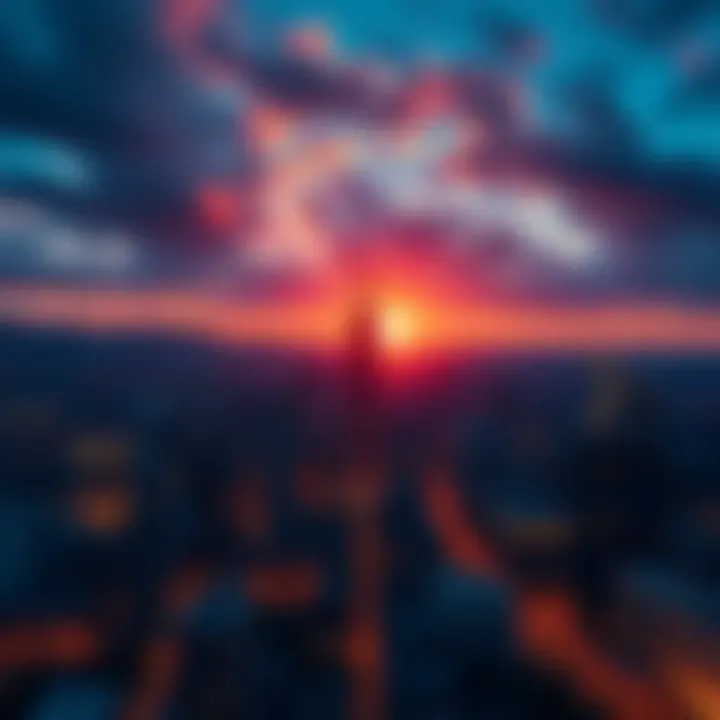 A sunrise illuminating a city skyline, symbolizing hope for a brighter future with potential growth.