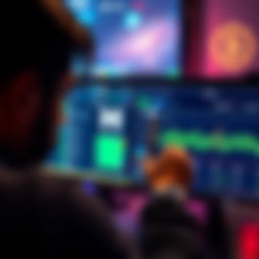 Moving Hbar to Earn Staking Rewards A person looking at a computer screen with Hbar wallet on display, considering moving funds to a functioning node for staking rewards.