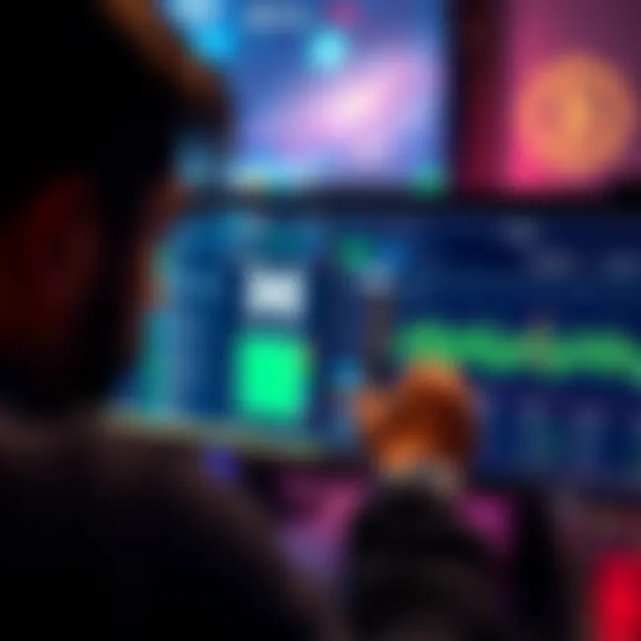 Moving Hbar to Earn Staking Rewards A person looking at a computer screen with Hbar wallet on display, considering moving funds to a functioning node for staking rewards.