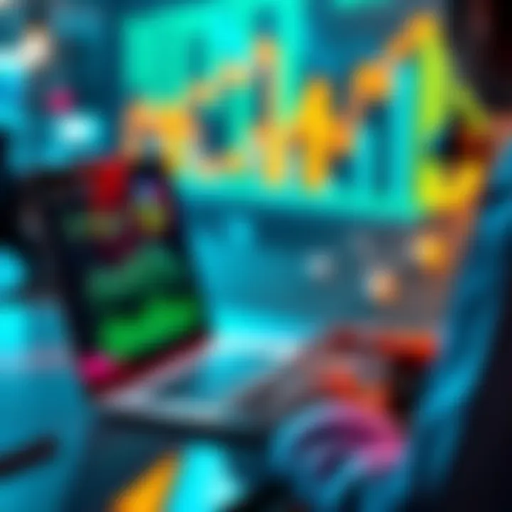 A person looking at financial charts and graphs on a laptop, symbolizing wealth opportunities with MSTR Finance Genius.