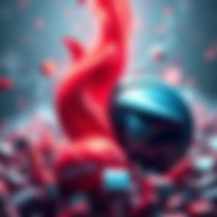 A graphic showing MSTR's potential impact on Tether and the market bubble, with contrasting visual elements representing both concepts.