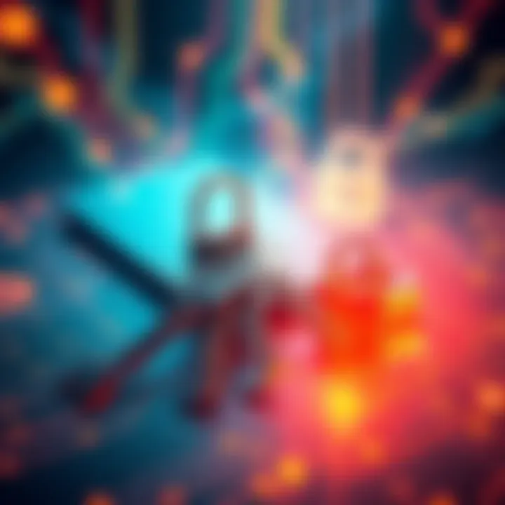 Multisig Wallet Concept Illustration showing multiple keys representing private keys used in a multisig wallet, with a lock symbolizing security.