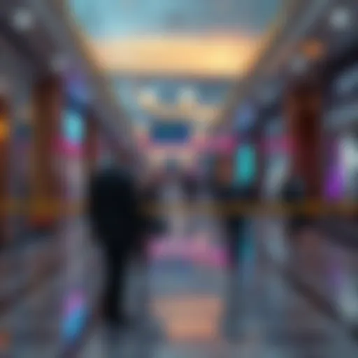 Crime scene at a Dubai shopping mall where a crypto scammer and his wife were found murdered, with police tape and investigators present.