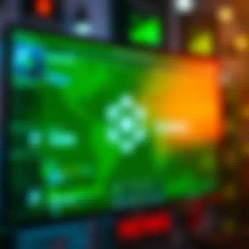 Nano cryptocurrency on a digital screen A digital screen displaying the Nano cryptocurrency logo with a green eco-friendly theme