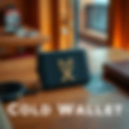 A Nano X cold wallet placed on a wooden table with a few cash bills nearby, showcasing its size and design.