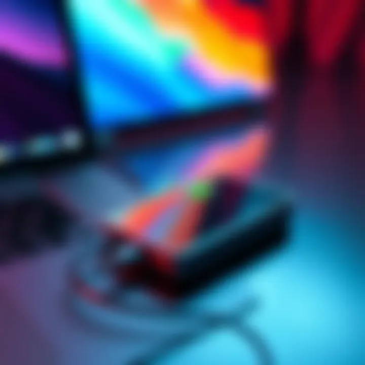 A Nano X device connected to a laptop, showing a low battery symbol on the screen