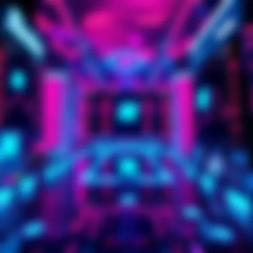 An illustration of a digital stock market featuring tokenized securities and blockchain elements