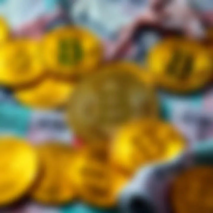 Navigating Bitcoin Regulations Visual representation of Bitcoin symbols with British currency notes