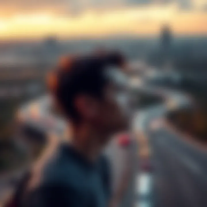 Navigating Life's Uncertainties A thoughtful individual contemplating decisions with a backdrop of blurred paths symbolizing uncertainty.