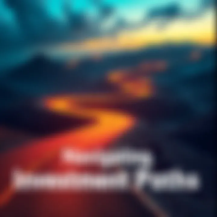 Navigating Investment Paths A visual representation of investment strategies with a winding road symbolizing the journey of long-term investing