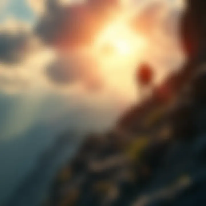 A person climbing a steep mountain trail, symbolizing perseverance and hope in overcoming life's obstacles.