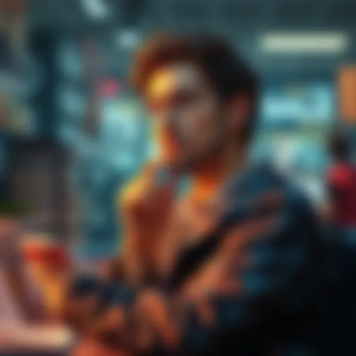 A thoughtful person evaluating pros and cons of selling items in a modern market