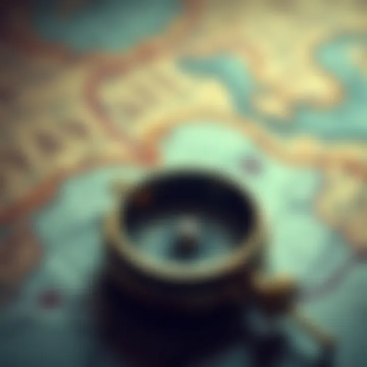 A compass on a map symbolizing exploration and direction in uncertain times