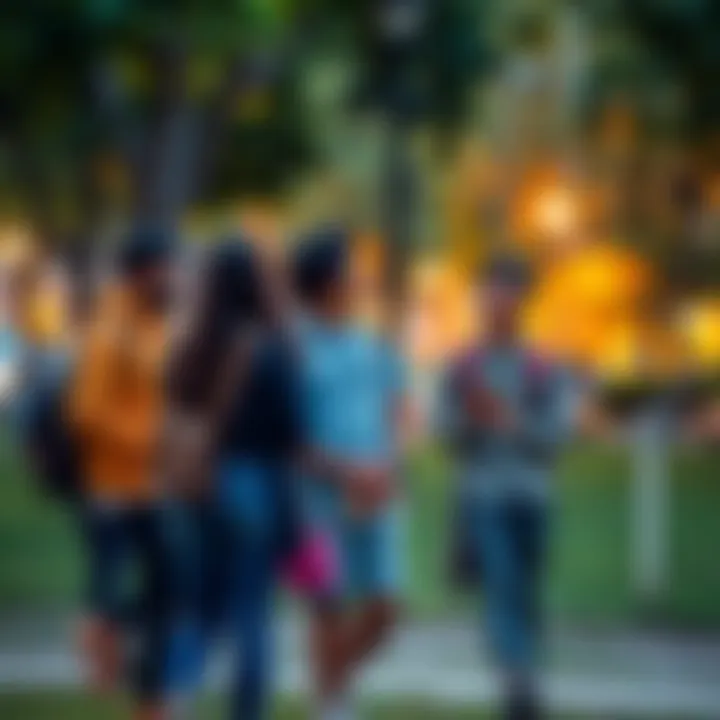 A diverse group of young adults sharing experiences and ideas in a park, representing the NEET lifestyle