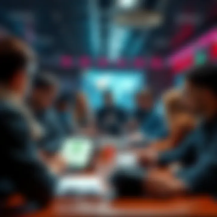 Negative Sentiment Towards Nano A group of people discussing concerns about Nano (XNO) in a forum setting, with laptops and notes around.