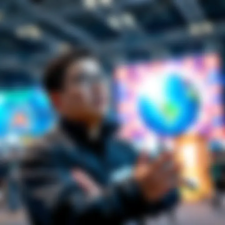 Nenter Chow, CEO of BitMart, speaking at the Global Blockchain Show, sharing insights on the future of crypto exchanges.