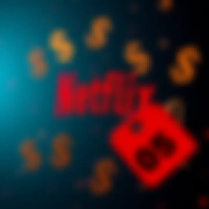 A graphic showing a Netflix logo with dollar signs and a discount tag, symbolizing subscription rebates