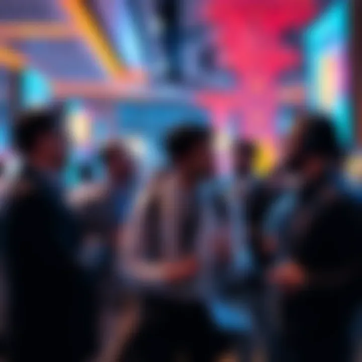 Professionals connecting at a Bitcoin conference in Las Vegas