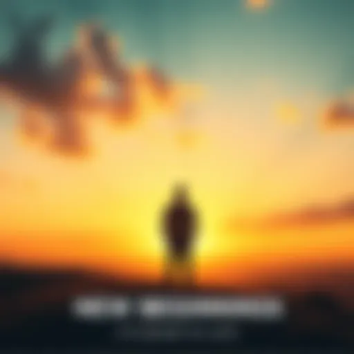 A person standing at a sunrise, looking hopeful and ready to embrace change.