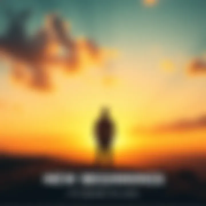 A person standing at a sunrise, looking hopeful and ready to embrace change.