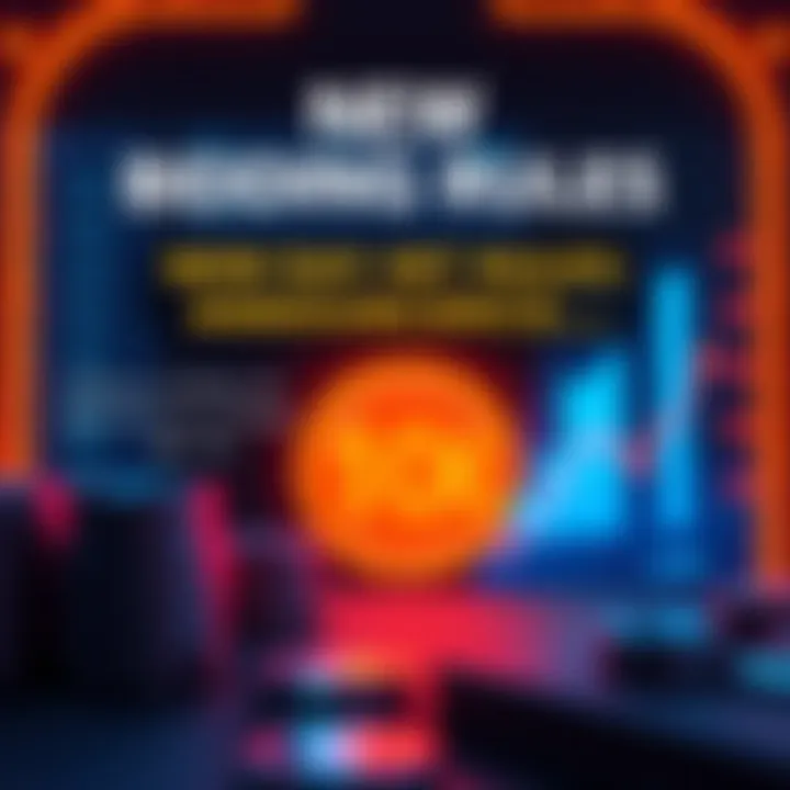 New Bidding Rules Announcement A graphic showing updated bidding rules highlighting the requirement of placing a token before the price reaches 10K, with visual elements of tokens and price charts.