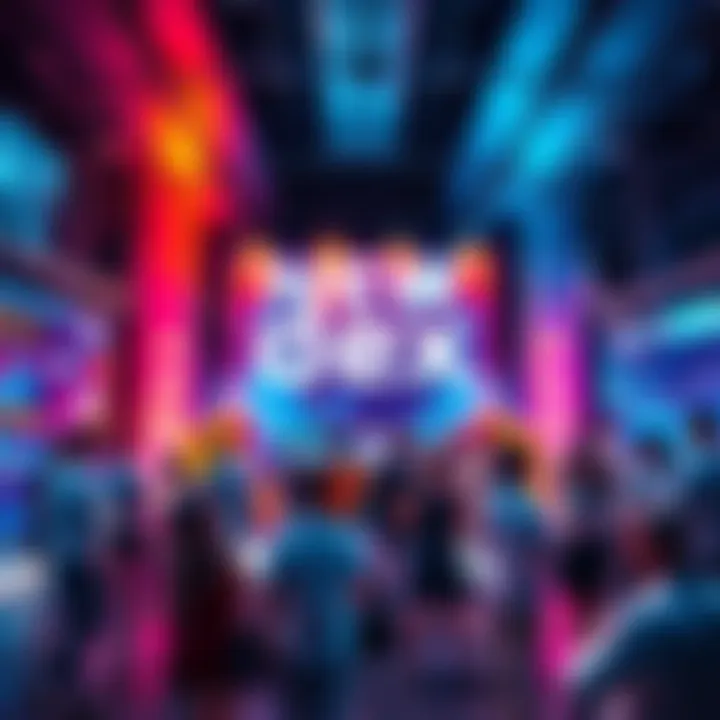 New Dex Launch Promotion A vibrant graphic showing a decentralized exchange launch event, with people engaging and discussing in a modern digital setting.