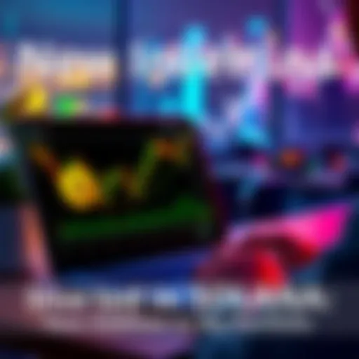 A person viewing cryptocurrency market trends on a laptop with a Solana logo visible