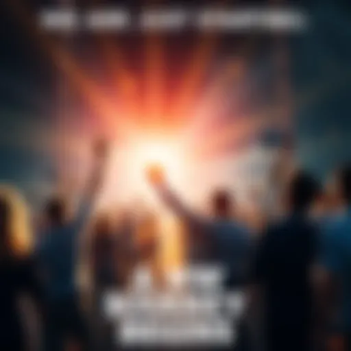 People celebrating and looking ahead towards a bright future with excitement and hope.