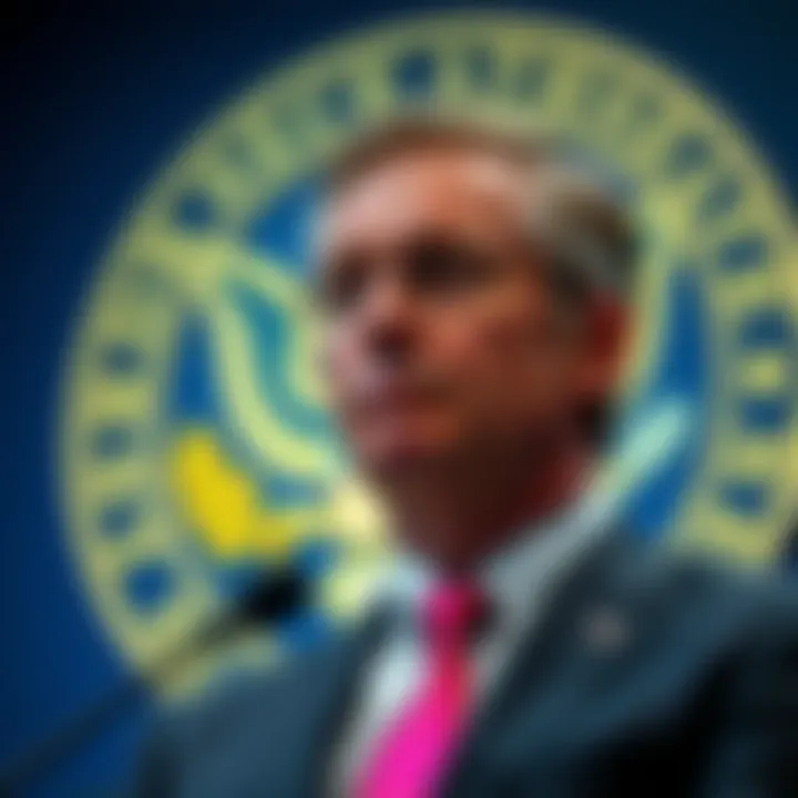 Paul Atkins taking office as SEC Chairman with a backdrop of the SEC logo