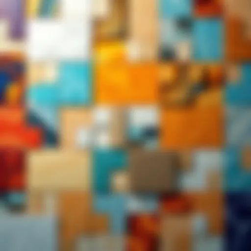 A display of vibrant new tile textures showcasing various colors and patterns