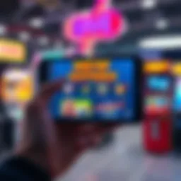 New Arcade Offers After Reset A smartphone screen showing fresh arcade game offers after resetting the advertising ID, with colorful game icons and a user hand holding the phone.