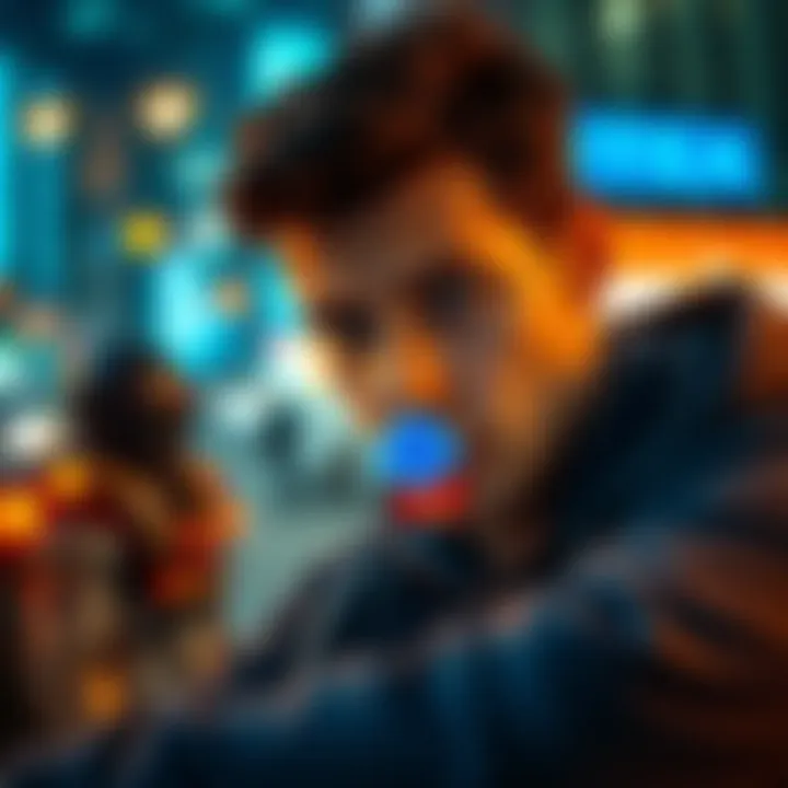 A person looks surprised at their screen showing a city badge and a new badge challenge appearing right after the purchase