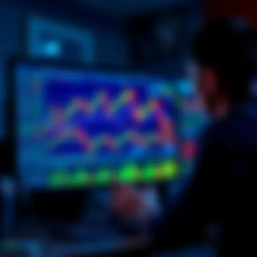 A beginner looking at Bitcoin investment options on a computer screen with financial charts.