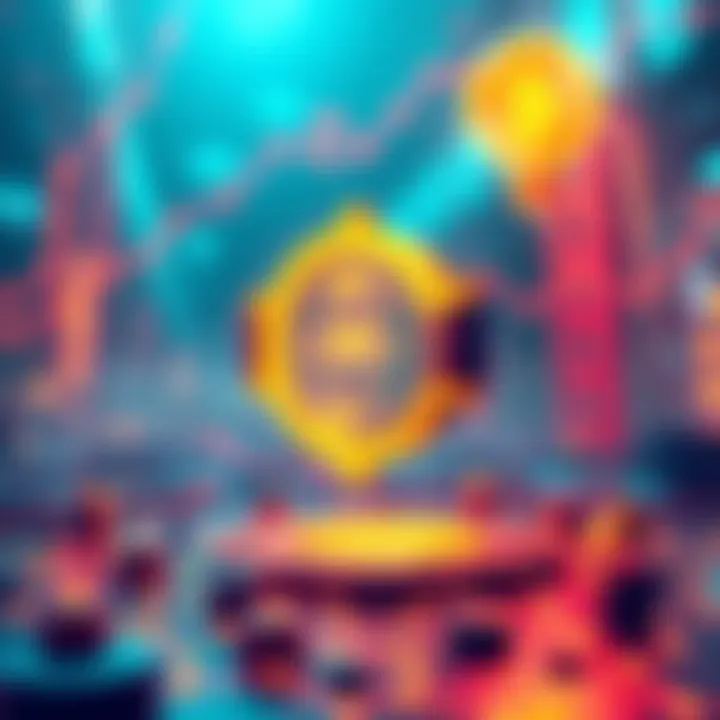 Illustration of a new decentralized exchange being developed with blockchain graphics