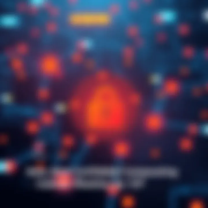 Illustration of a secure computing network with data protection symbols, representing the launch of the TEE-enabled subnet.