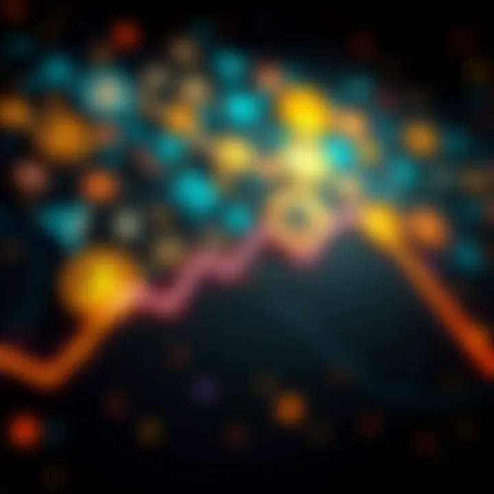 A visual representation of various cryptocurrency symbols with a downward trend line, symbolizing the current slump in digital assets and the potential impact of new ETFs.