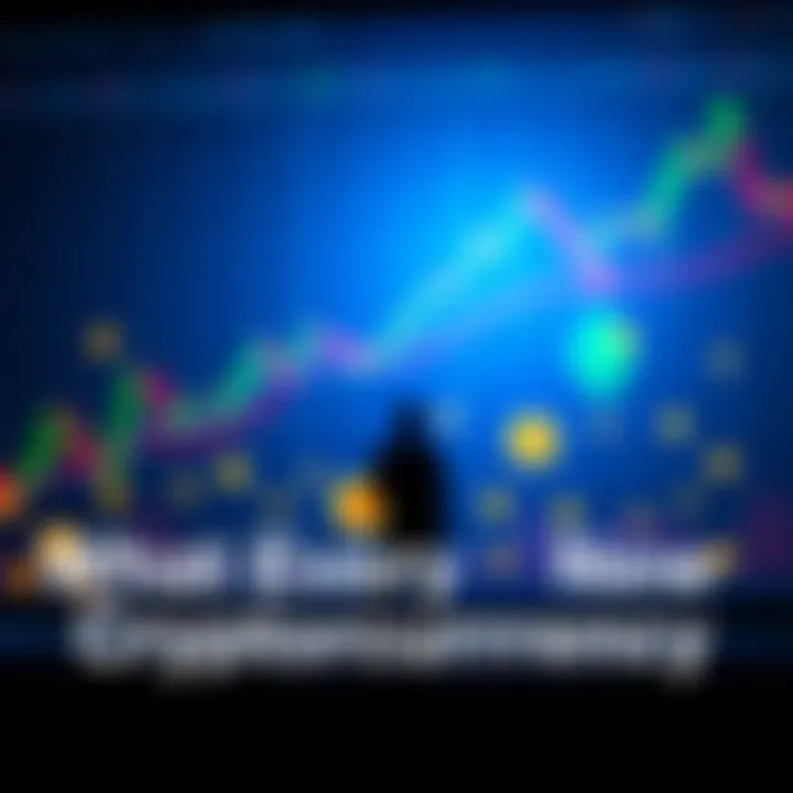 An individual stands in front of a digital stock chart, reflecting on cryptocurrency investments, surrounded by icons of popular coins like Bitcoin and Ethereum, symbolizing potential growth and uncertainty in the market.