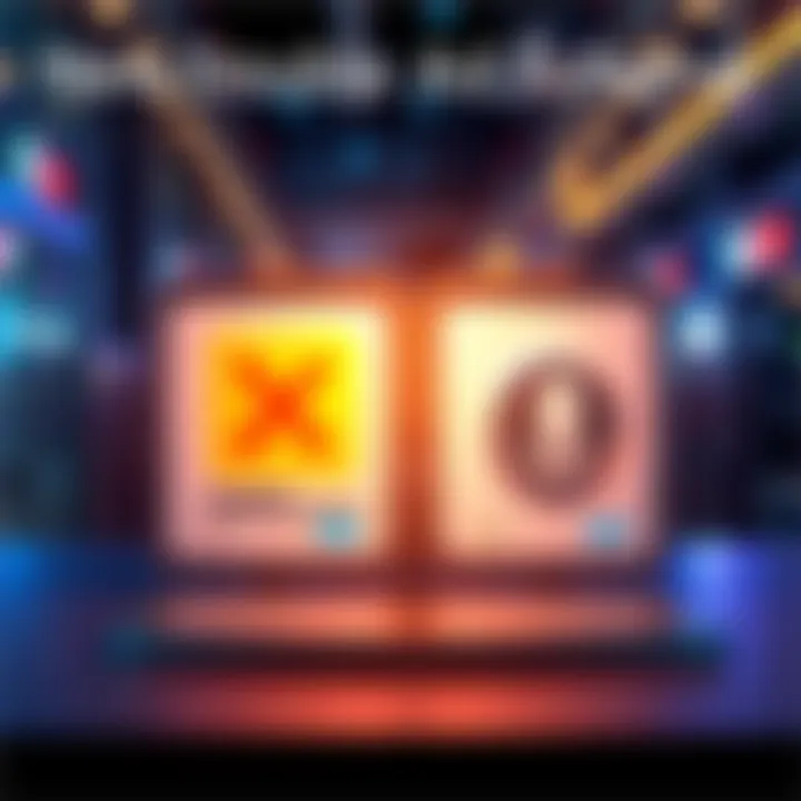 A visual representation of two ads side by side, with a prominent 'X' on the first ad and a rewards symbol next to the second ad, illustrating the concept of unlocking additional rewards.