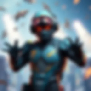 A vibrant graphic showcasing a new character skin in a video game, celebrating a compensation offer for players amid gameplay balance changes.